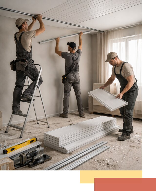 Монтаж потолка из ПВХ панелей в Благовещенске оперативно и качественно