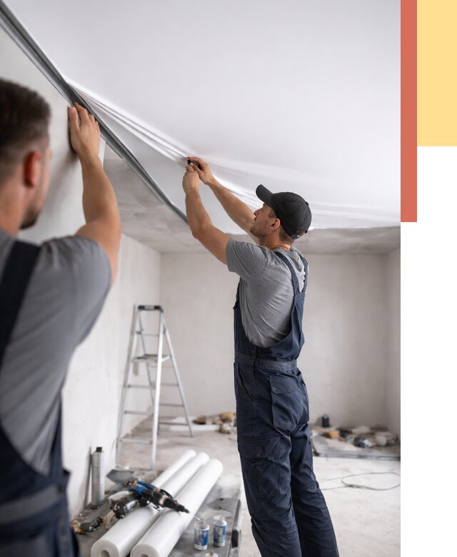 Монтаж матового натяжного потолка в Благовещенске от 4571 руб./м² — быстро и недорого | ОТДЕЛОЧНИК-Бгн