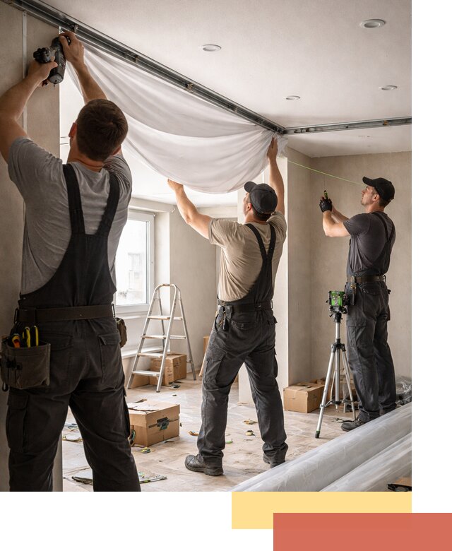 Монтаж парящего натяжного потолка под ключ в Благовещенске