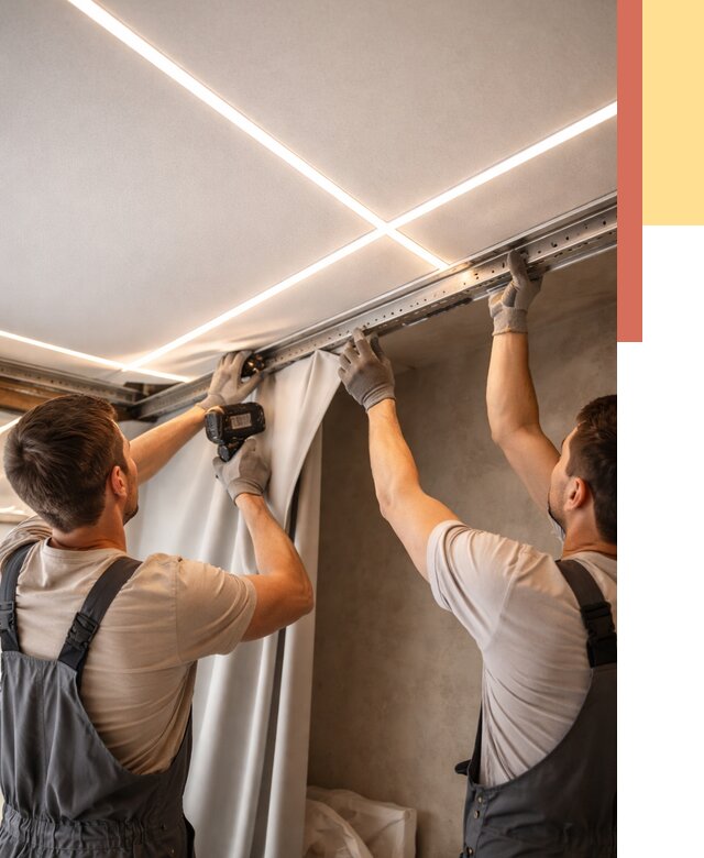 Монтаж натяжного потолка со световыми линиями в Благовещенске от 1219 руб. | ОТДЕЛОЧНИК-Бгн