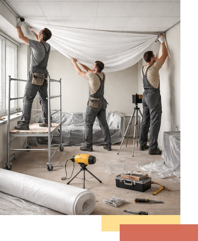 Монтаж натяжного потолка в офисе в Благовещенске