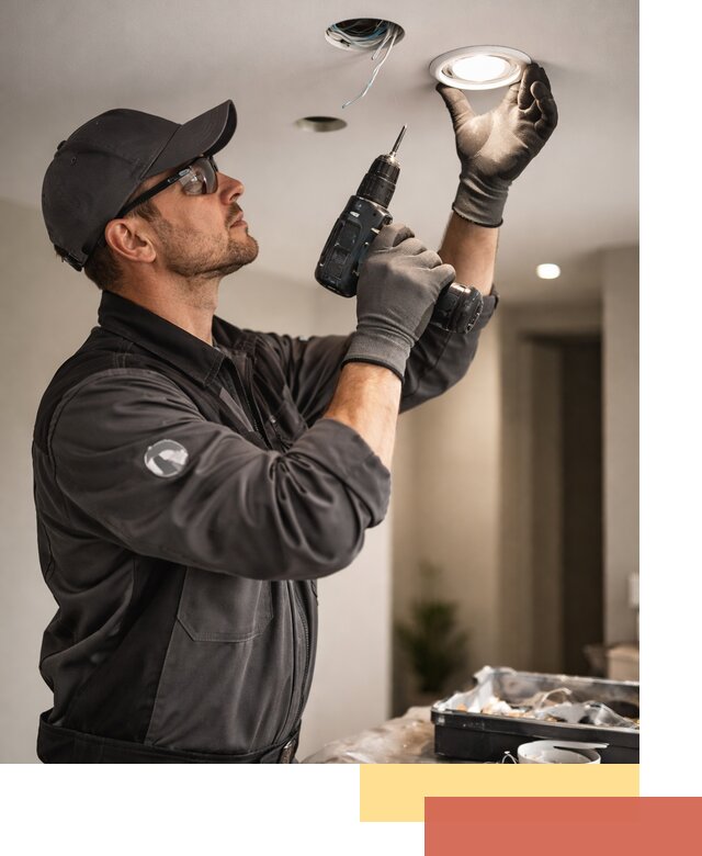 Установка точечных светильников в натяжной потолок в Благовещенске