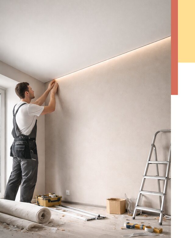 Теневые натяжные потолки в Благовещенске от 8329 руб. под ключ | ОТДЕЛОЧНИК-Бгн