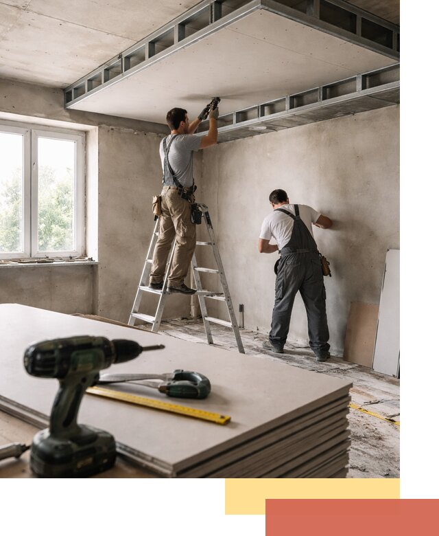 Двухуровневый потолок из гипсокартона в Благовещенске