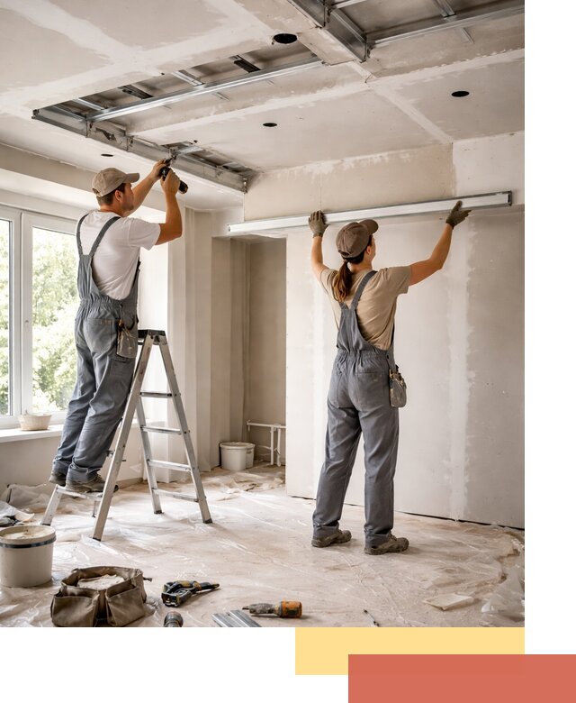 Монтаж многоуровневого потолка из гипсокартона в Благовещенске