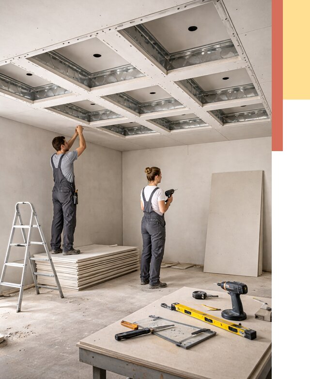 Кессонный потолок из гипсокартона в Благовещенске от 1879 руб. — монтаж и под ключ | ОТДЕЛОЧНИК-Бгн