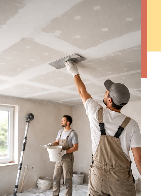 Шпаклевка потолка из гипсокартона в Благовещенске от 3250 руб./м2 — услуги под ключ | ОТДЕЛОЧНИК-Бгн
