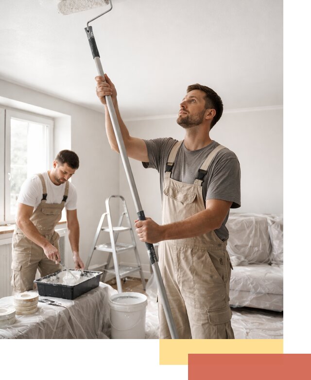 Покраска потолка водоэмульсионной краской в Благовещенске