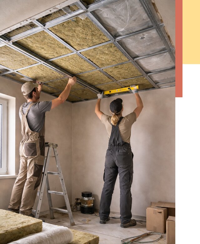 Шумоизоляция потолка в Благовещенске от 1270 руб. под ключ — услуги ОТДЕЛОЧНИК-Бгн